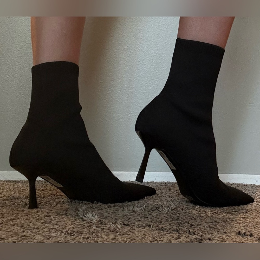 Black Healed sock boots